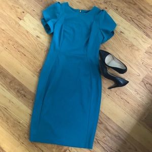 Calvin Klein teal sheath career dress size 6